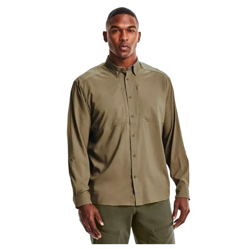 Under Armour Mens 3XL Tide Chaser 2.0 Shirt Olive Green Loose Fit
